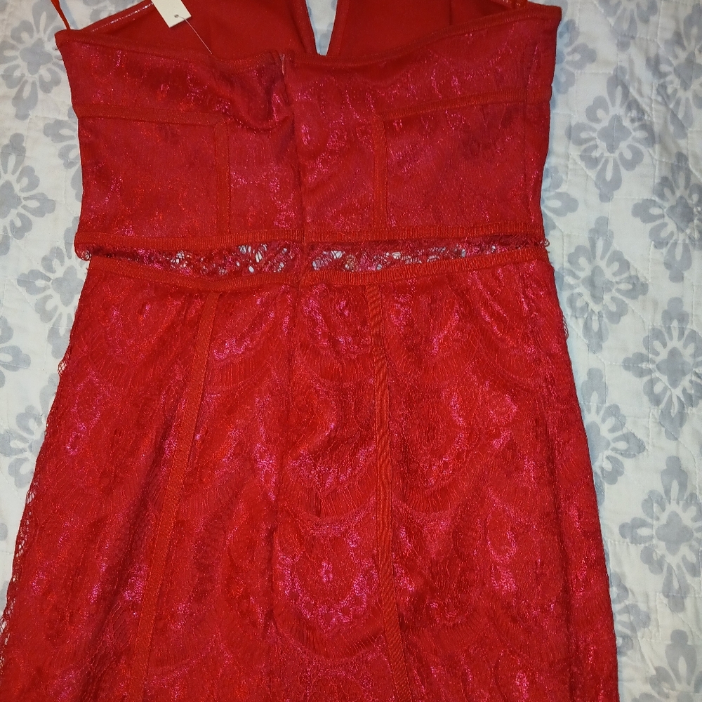 Elegant Red Lace Dress